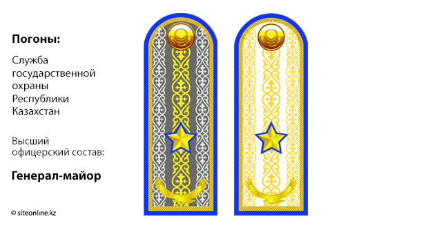 Погоны генерал-майора СГО РК
