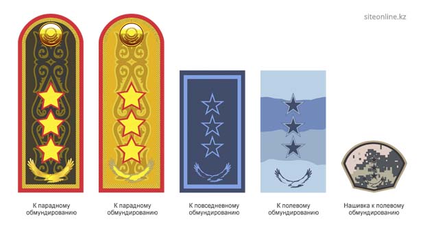 Погоны генерал-полковника Национальной гвардии Республики Казахстан