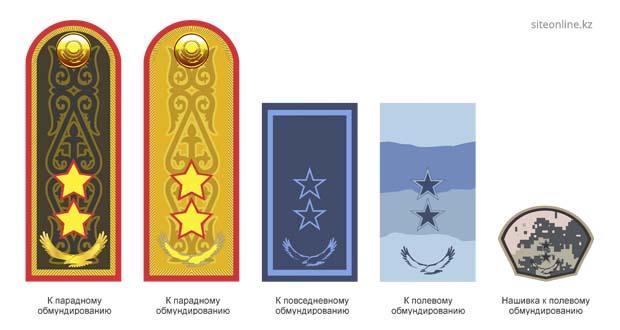 Погоны генерал-лейтенанта Национальной гвардии Республики Казахстан