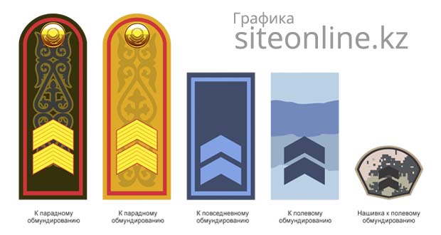 Погоны штаб-сержанта 1 класса Национальной гвардии Республики Казахстан